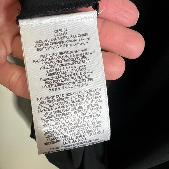 BCBGMaxAzria Chantel Dress XS Crossover Neck Cutout Flowy Mini Shift Colorblock - Picture 8 of 11